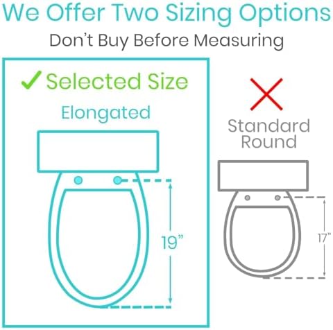 Vive Raised Toilet Seat Riser for Seniors (with Handles) - Handicap Rail | Grab Bar Seat for Over Toilet - Elevated Safety for Elderly, Disabled, Medical - Elongated