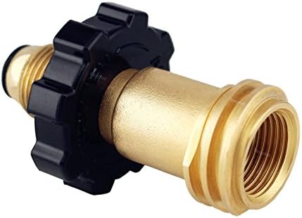 Propane Tank Adapter POL to QCC1 Converts Old Tank Valve to New Connection | Universal Fit 100 lb POL to QCC1 Type 1 Propane Adapter with Wrench and Hand Wheel for Old Tank Valve to New Hose Connection
