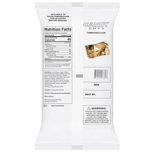 Candy Envy - Gold Foil Wrapped Buttermints - 13 oz. Bag - 100 Individually Wrapped Candy Mints