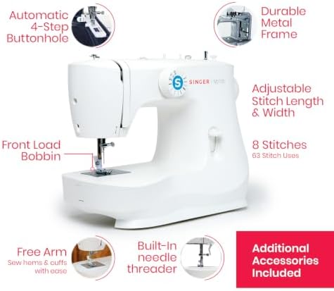 SINGER® M2100 Lightweight Compact Sewing Machine with Accessory Kit