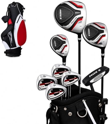 Precise MDX II - Teen Complete Golf Club Set | Titanium Driver, Stainless Hybrid, Irons Through Wedge, Putter, Stand Bag, Headcovers, Ages 13-16, Left/Right