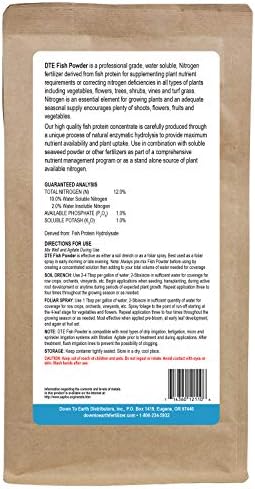 Down To Earth All Natural Fertilizers Solution Grade Fish Powder - 1 lb | Organic Water Soluble Nitrogen, Makes up to 50 Gallons of Liquid Fish Fertilizer for Soil or Foliar Spray 12-1-1