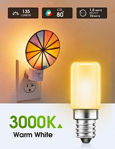L LOHAS LED C7 S6 Night Light Bulb, Mini LED Bulb Candelabra E12 Base | 15 Watt Light Bulbs Equivalent(1.5W), Soft/Warm White 3000K LED, Small Light for Bedroom Salt Lamp(6 Pack)