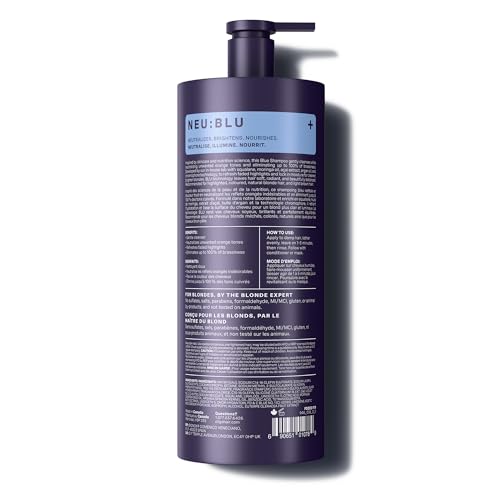 OLIGO PROFESSIONNEL - Blacklight Blue Shampoo - Sulfate-Free Blue Shampoo for Blonde and Color Hair - Revive Treated Hair - Refreshes Faded Highlights - 11 Amino Acids and Moisturizing Formula - 8.5oz