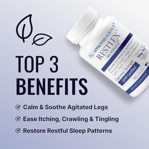Approved Science Restlex for Restless Legs – Magnesium Glycinate for Calm Legs and Restful Legs – Natural Itching, Crawling