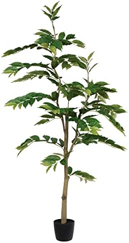Vickerman 7' Realistic Potted Artificial Green Nandina Tree with 356 Leaves - Large Faux Indoor Tree for Artificial Plants and Fake Plants - Maintenance Free