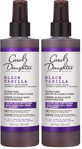 Carol's Daughter Black Vanilla Leave In Conditioner for Curly, Wavy or Natural Hair, Moisturizing Hair Care for Dry, Dull or Brittle Split Ends, 8 Fl Oz