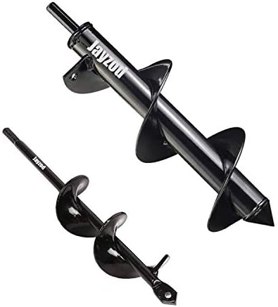 Auger Drill bit for Planting 1.6x8.7& 4x12 Garden Auger Spiral Drill Bit,Bulb & Bedding Plant Augers,Plants Drill bit for 3/8” Hex Drive Drill