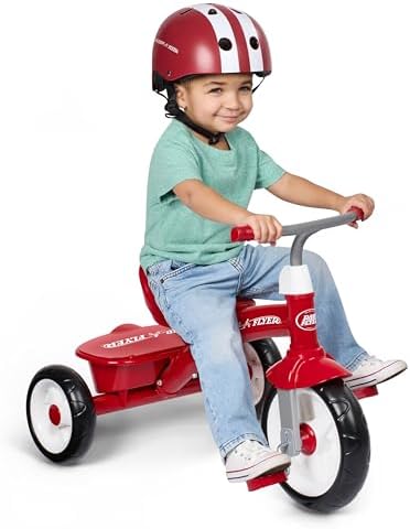 Radio Flyer Red Rider Trike, for Ages 2.5-5, Toddler Tricycle | Quiet Ride Wheels, Comfort Grip Handlebars, Easy Carry Seat Handle, Covered Storage Bin, (Amazon Exclusive)