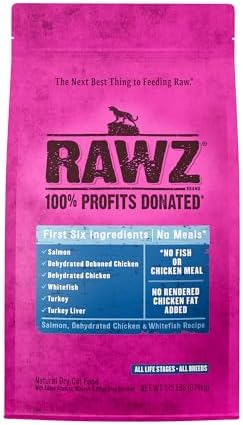 Rawz Salmon, Dehydrated Chicken & Whitefish Recipe Natural Dry Cat Food (3.5lb, Salmon, Dehydrated Chicken & Whitefish)