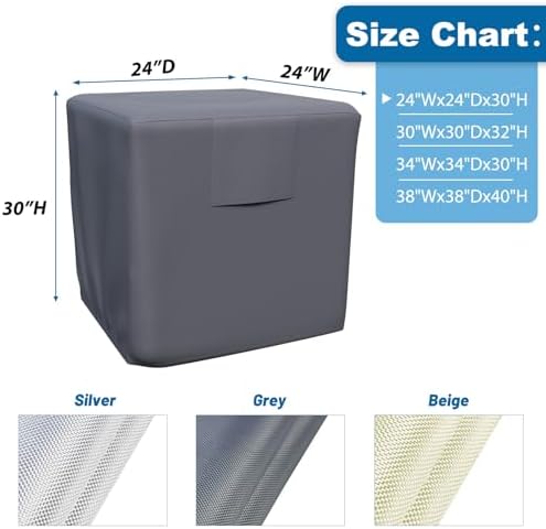 AKEfit Air Conditioner Cover for Outside, Grey, 24W x 24D x 30H inch