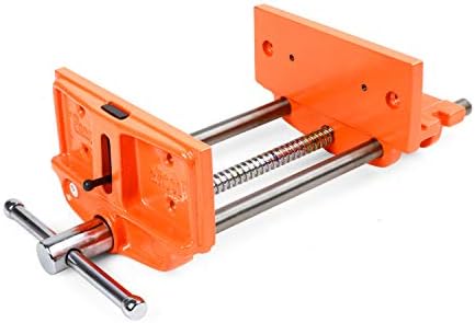 Pony Jorgensen 27091 Medium Duty Woodworker's Vise, Orange, Grey, 9-Inch By 7-Inch | 7" Jaw Width, 9" Maximum Opening, Bench Vice for Medium Duty Home