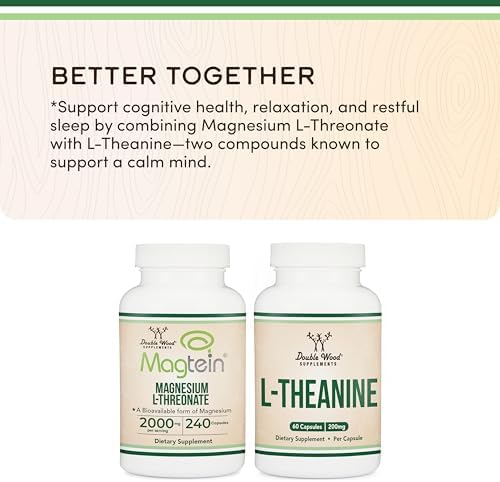 Magnesium L-Threonate 2,000mg Magtein, Natural Sleep Support, 120 Capsules | Cognitive Function, Neurological Health, Sleep + Memory Support, 90-Day Supply, MIT Patented Magtein Form, Third-Party Tested