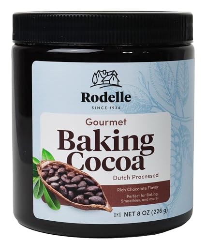 Rodelle Gourmet Dutch-Processed Cocoa Powder, Unsweetened, Gluten Free, 8 Oz. | Rich smooth Dutch-processed cocoa for baking, brownies
