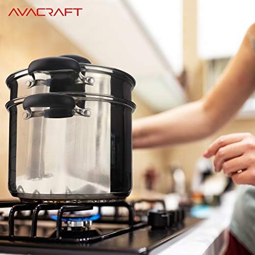 AVACRAFT 7 Quart 18/10 Stainless Steel 4 Piece Pasta Pot Set