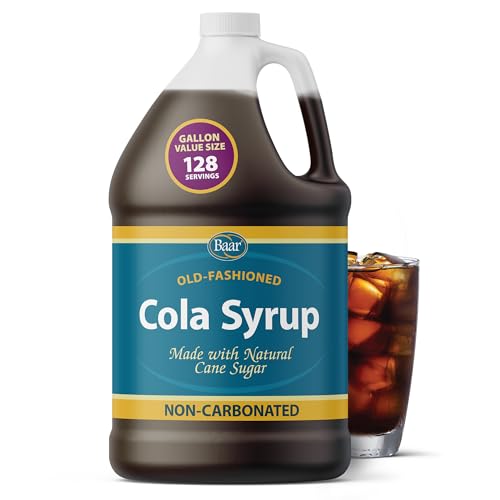 Baar Caffeine-Free Cola Syrup with Pure Cane Sugar, 12 oz | Non-Carbonated Cola Syrup, No High Fructose Corn Syrup, Made with Pure Cane Sugar for Mixing Drinks and Recipes