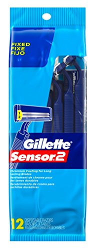 Gillette Mens Sensor 2 Razor Disposable 12 Count (Pack of 3)