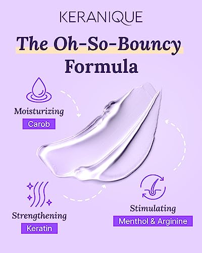 Keranique Volumizing Shampoo for Hair Repair, Growth & Thinning Hair Support – Keratin, Biotin, Menthol & Niacinamide, Anti-Breakage, Lightweight Strengthening Formula 8 Oz - Keratin Amino Complex™