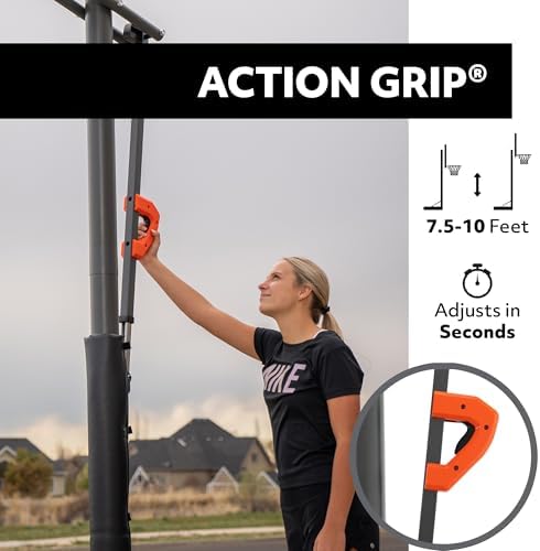 Lifetime 1084 Height Adjustable In Ground Basketball System, 50 Inch Shatterproof Backboard