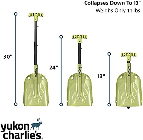 Yukon Charlie's Collapsible Snow Shovel, Lightweight Snow Shovel for Camping, Car, Emergency Kit