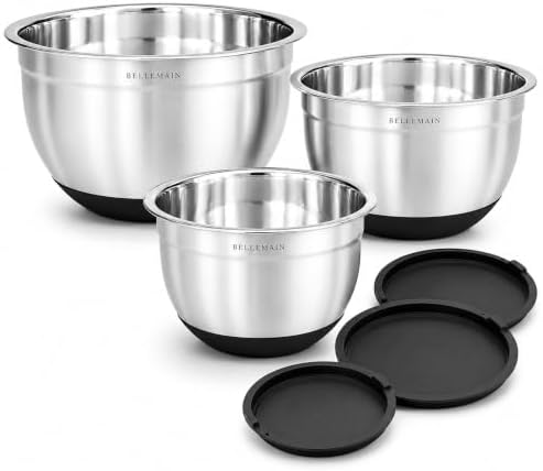 Bellemain Stainless Steel Mixing Bowls with Airtight Lids Set - Set of 5