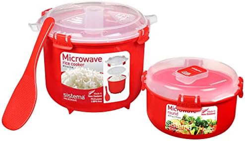 Sistema Heat & Eat Microwaveable Food Steamer with Removable Steamer Basket & Steam Release Vents, Large 3.2L Capacity, Dishwasher & Freezer-Safe, BPA-Free
