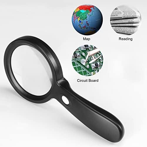 JMH Magnifying Glass with Light, 3X Handheld Large Magnifying Glass 12 LED Illuminated Lighted Magnifier for Macular Degeneration, Seniors Reading