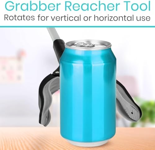 Vive Reacher Grabber 32" - Extra Long Mobility Aid - Rotating Hand, Heavy Duty Grip Arm - Reaching Assist Tool for Trash Pickup, Litter Picker, Garden Nabber, Disabled, Handicap Arm | Duty Grip Arm - Reaching Assist Tool for Trash Pickup, Litter Picker,…