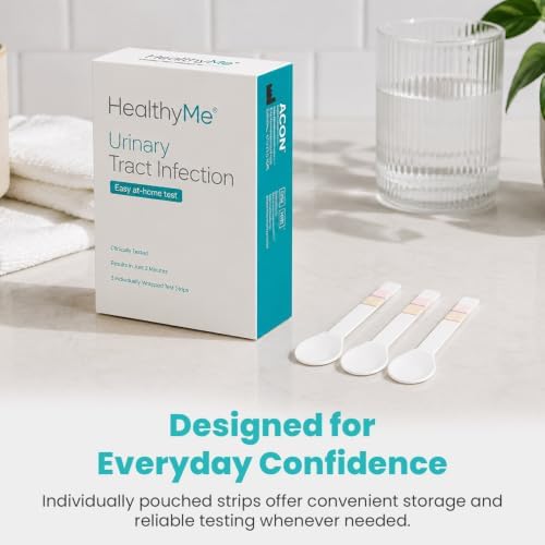 HealthyMe Urinary Tract Infection (UTI) Test Strips | 3 Individually Pouched, Self-Testing Strips, Accurate, Easy to Read, Results in 2 Minutes