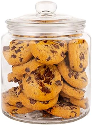 Set of 3 Glass Jar with Lid 1 Liter | Airtight Glass Storage Container for Food, Pasta, Coffee, Candy, Dog Treats
