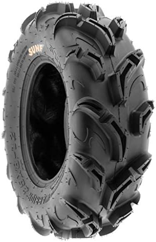 Set of 4 SunF Warrior AT Mud & Trail 25x8-12 Front & 25x10-12 Rear ATV UTV Off-Road Tires, 6 PR, Tubeless A048