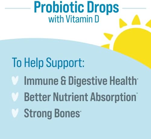 Culturelle Baby Probiotic Drops + Vitamin D, Immune & Digestive Health 9ml | Lactobacillus rhamnosus GG & Bifidobacterium lactis BB-12 (R) strains