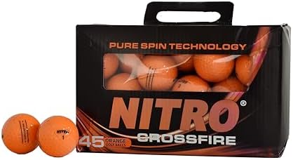 NITRO Crossfire 45 Golf Balls, 45- Pack - Orange