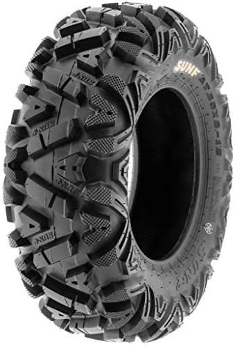 SunF ATV Tires All Terrain Tires 24x8-12 Front & 25x11-10 Rear 6 PR Tubeless A033, Set of 4