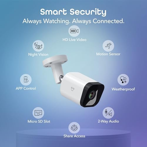 Geeni Hawk 3 4MP Smart Outdoor Security Camera – 2K Ultra HD WiFi Surveillance Camera with Color Night Vision, 30m Long Range, 2-Way Audio, Motion Detection & IP65 Weatherproof