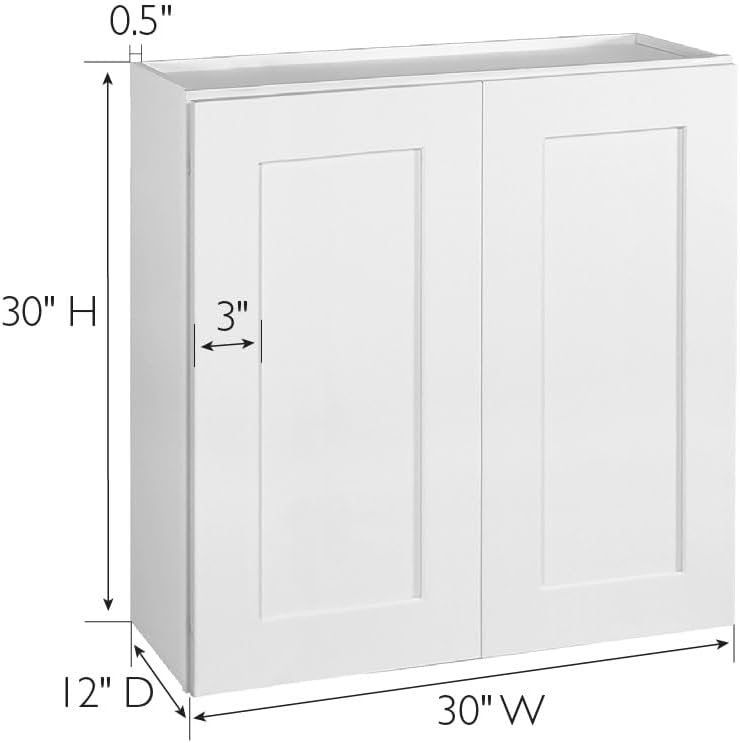 Design House Brookings Kitchen Wall Cabinet, 24", White | Adjustable Shelves, Adjustable Hinges, Wall Mount, Contemporary/Modern, Wood, Kitchen, 561571