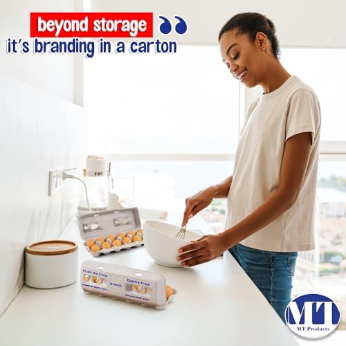 MT Products Blank Natural Pulp Egg Cartons Holds Up to Twelve Eggs 11.50" x 4.2" x 1.25" - Perfect for Chicken Farm (Pack of 15) - Made in the USA