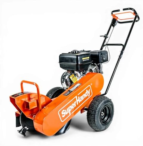 Superhandy 15HP Gas Powered Stump Grinder, 420cc 4-Stroke Engine, 8 Tungsten Carbide Teeth