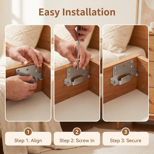 116791 Mounting Plate Replacement for IKEA Bed Frame Brackets (6 Pack) | Heavy Duty Iron Headboard Bracket Hardware Kit Compatible with Malm Hemnes