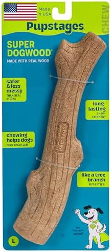 Pupstages Super Dogwood Stick Dog Chew Toy, Made in USA, X-Small, 6"