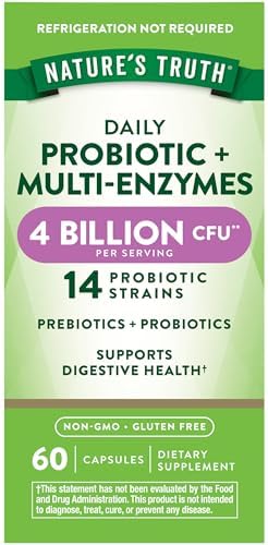 Nature's Truth Probiotics with Enzymes | 60 Capsules | for Men and Women