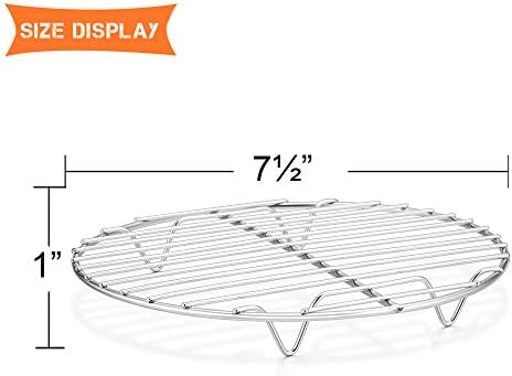 E-far Round Cooking Racks - Size 7½” & 9” & 10½” - Stainless Steel Round Steaming Baking Cooling Rack Set of 3, Multi-Purpose for Canning Air Fryer Pressure Cooker, Dishwasher Safe