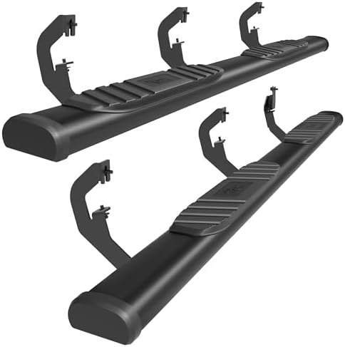 TAC Side Steps Fit Chevy Silverado/GMC Sierra 1999-2018 1500 & 1999-2019 2500/3500 Extended/Double Cab (Excluding C/K Classic) (Body Mount) Truck Pickup 3" Black Side Bars Nerf Bars 2 Pieces