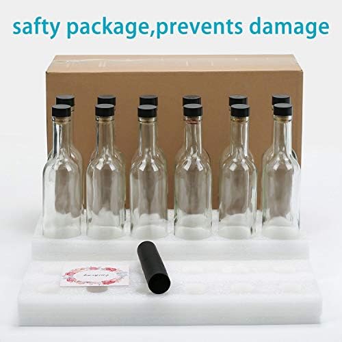 12 Pack 12oz Glass Bottles with Cork Lids