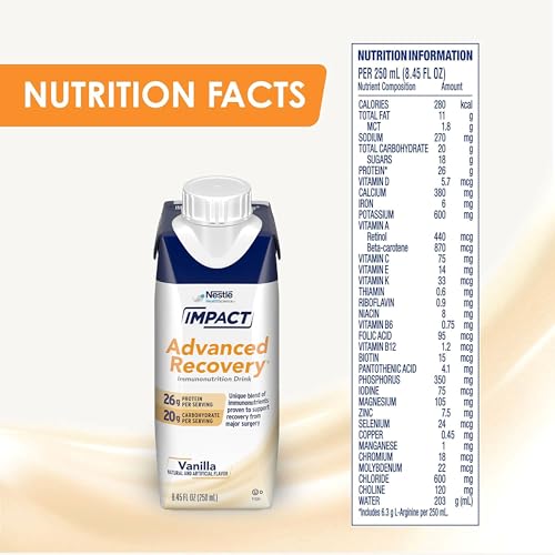 IMPACT Advanced Recovery Drink, Pre & Post Surgery Nutritional Drink, Surgery Recovery and Immune Support (280 Calories, 26g Protein), Vanilla