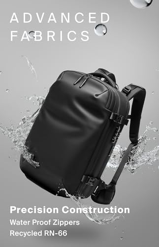 Black Voyage Vortex Vacuum Seal Travel Backpack 60L Expandable Air Compression System Water Resistant TSA Lock Carry-On Suitcase Luggage Black