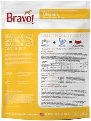 Bravo! Homestyle Complete Freeze Dried Raw Dog Food, Beef, 2 Pounds | Whole Food Ingredients, Rehydrate with Water for Up To 9 Pounds of Food, Use as Meal or Food Topper, Grain Free, Gluten Free