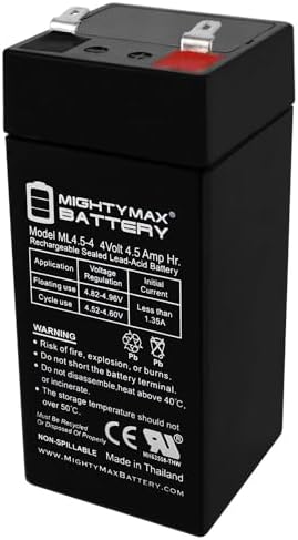 Mighty Max Battery 4 Volt 4.5 Ah SLA Battery for Zareba 2 Mile Fence Solar Charger