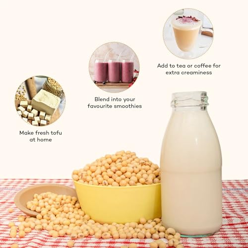Urban Platter Soya Milk Powder | 35.27 Oz (1kg) | 49% Plant Protein | Unflavored Soy Milk for Coffee, Tea, Smoothies, Baking & Cooking | Non-GMO, Dairy-Free, Vegan