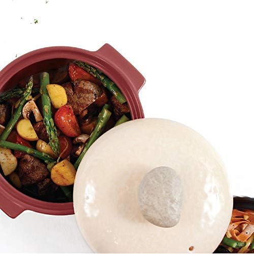 Neoflam Kiesel 2qt Non-Stick Ceramic Casserole Pot, Dutch Oven, Clay Pot, Stockpot For Stew, Soup, Steam, Scratch Resistant, Oven Safe, Heat Resistant, Plum